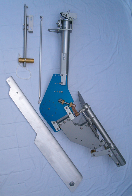 Display of major SAILOMAT 700 parts.<br />Base plate and air vane not shown. US patent.